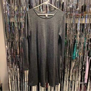 Old Navy Dark Gray Long Sleeve Skater Dress Size L